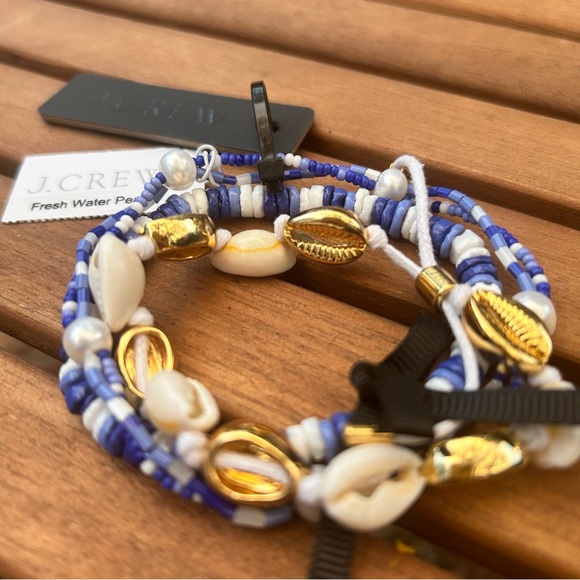 J.Crew New Seaside Bracelet Set of 3 NWT fresh water Pearl vacation resort coast - Picture 4 of 11